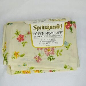 Springmaid Double Flat Sheet Vintage Marvelaire Floral Full Size  54" x 76" NEW